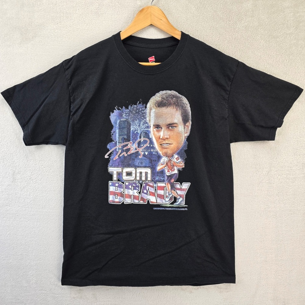 Tom Brady NFL Caricature Cartoon Shirt Mens Large New England Patriots